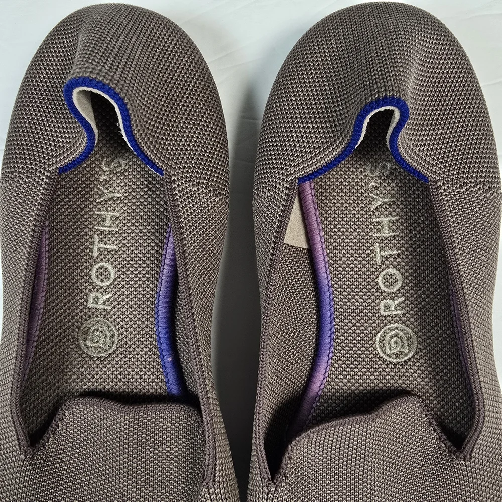 Rothy's Women's Brown Knit Flats with Purple Accent